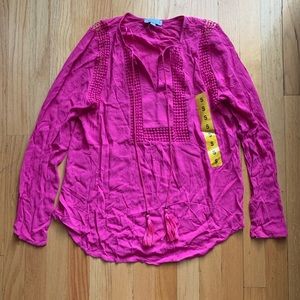 NWT Joseph A // Boho Tunic style blouse //  Sz SM